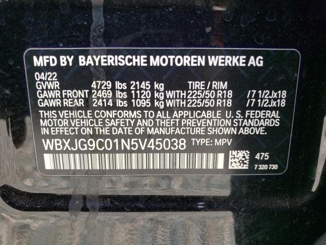 WBXJG9C01N5V45038 BMW X1 Xdrive28i