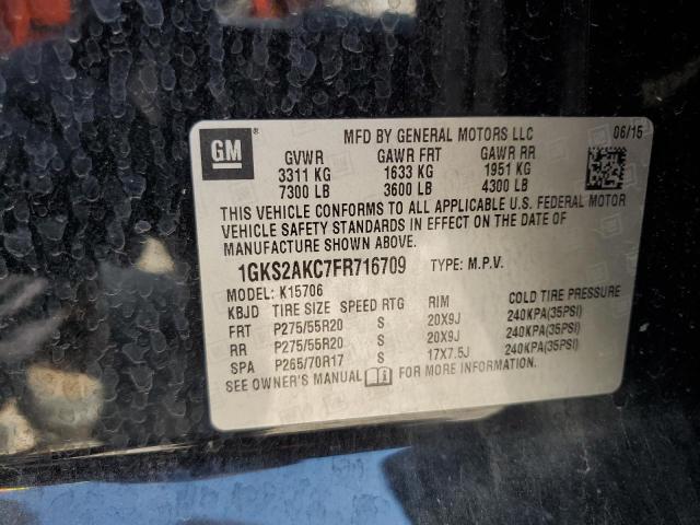 1GKS2AKC7FR716709 GMC YUKON SLE