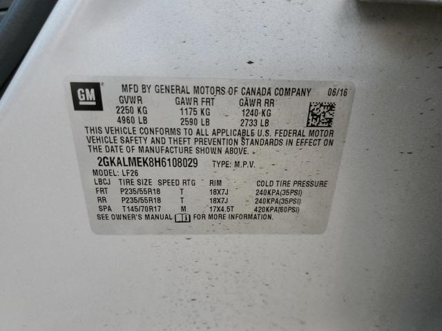 2GKALMEK8H6108029 GMC Terrain Sle