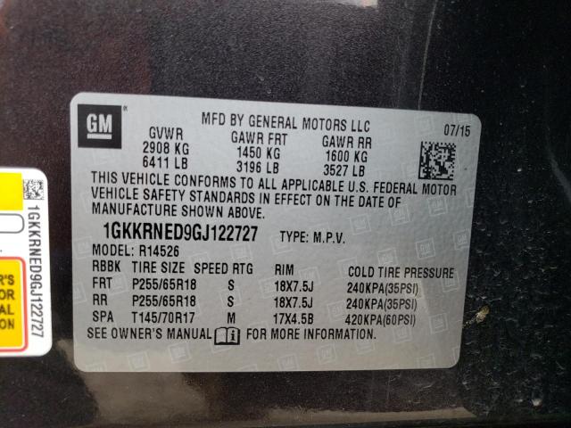 1GKKRNED9GJ122727 GMC ACADIA SLE