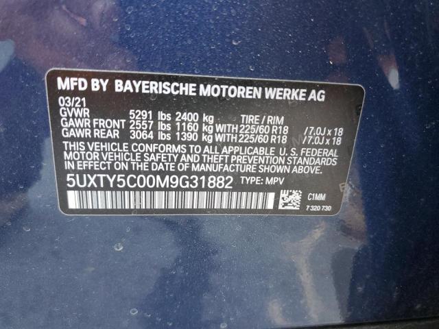 5UXTY5C00M9G31882 BMW X3 Xdrive30i