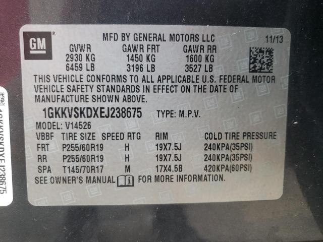 1GKKVSKDXEJ238675 GMC Acadia Slt-2