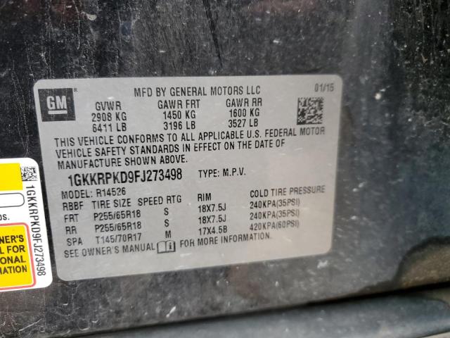 1GKKRPKD9FJ273498 GMC ACADIA SLE