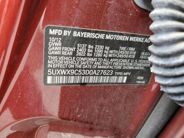 5UXWX9C53D0A27623 BMW X3 Xdrive28i