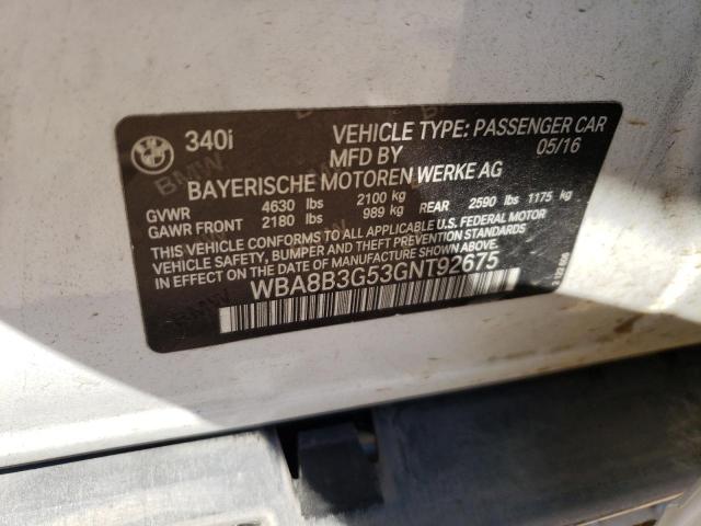 WBA8B3G53GNT92675 BMW 340 I