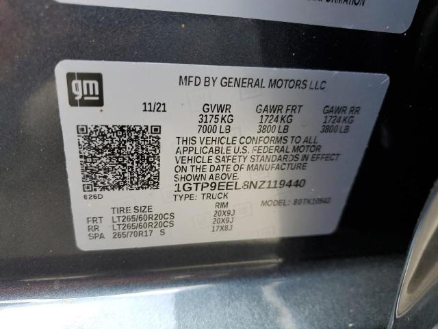1GTP9EEL8NZ119440 GMC Sierra Limited K1500 At4