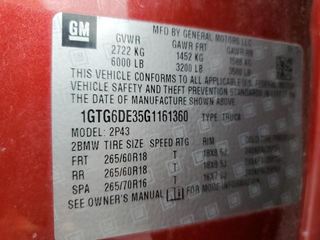 1GTG6DE35G1161360 GMC CANYON SLT
