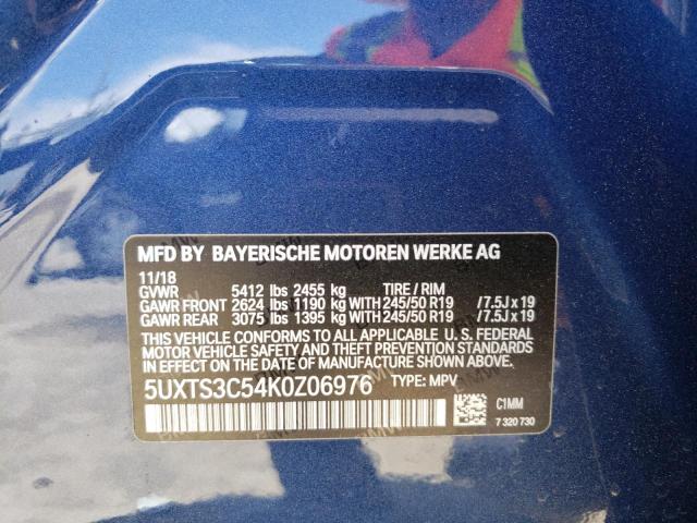 5UXTS3C54K0Z06976 BMW X3 Xdrivem40i