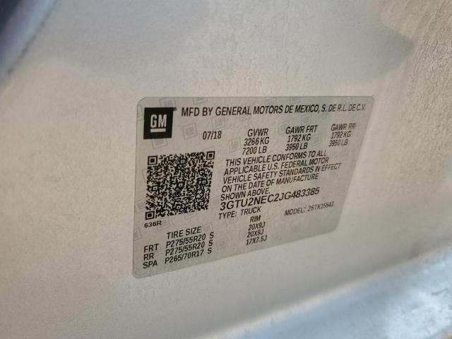 3GTU2NEC2JG483385 GMC Sierra K1500 Slt