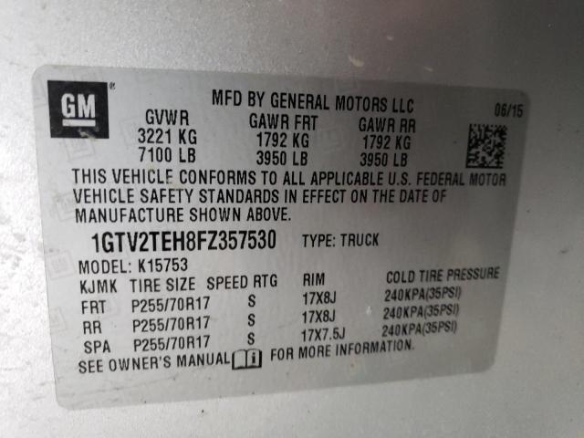 1GTV2TEH8FZ357530 GMC Sierra K1500