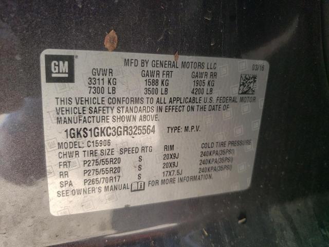 1GKS1GKC3GR325564 GMC Yukon Xl C1500 Slt