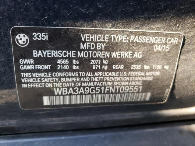 WBA3A9G51FNT09551 BMW 335 I