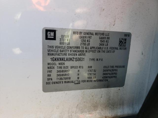 1GKKNKLA0HZ153631 GMC ACADIA SLE