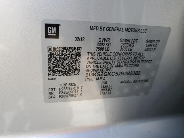 1GKS2GKC5JR282382 GMC Yukon Xl K1500 Slt