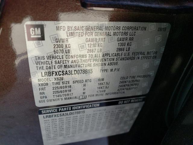 LRBFXCSA3LD078815 Buick Envision Essence