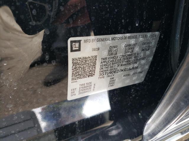 3GTU9DED2KG182616 GMC Sierra K1500 Slt