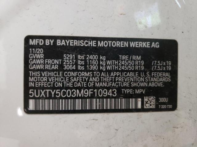 5UXTY5C03M9F10943 BMW X3 Xdrive30i