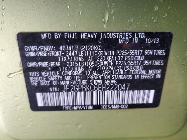 JF2GPBKC6EH222047 Subaru Xv Crosstrek 2.0i Hybrid Touring