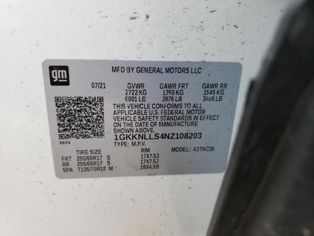 1GKKNLLS4NZ108203 GMC Acadia At4