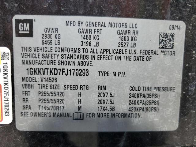 1GKKVTKD7FJ170293 GMC Acadia Denali