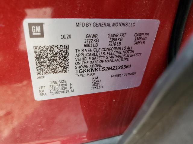 1GKKNKLS2MZ130564 GMC ACADIA SLE