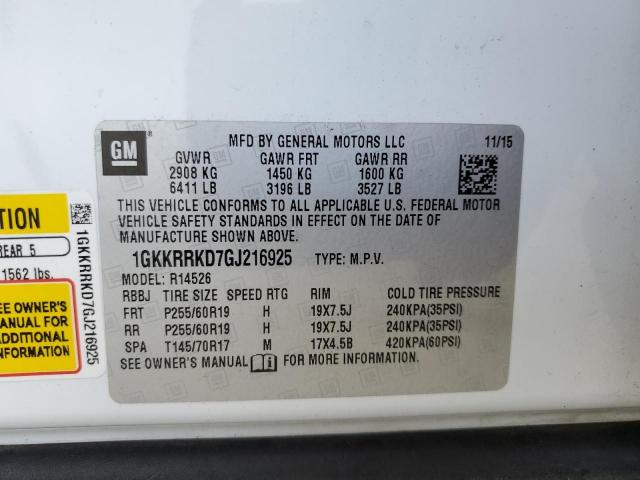 1GKKRRKD7GJ216925 GMC Acadia Slt-1