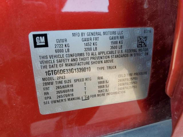 1GTG6DE33G1339010 GMC CANYON SLT