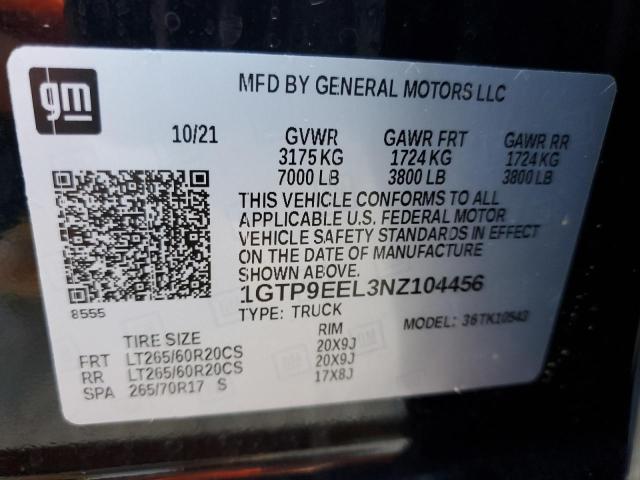 1GTP9EEL3NZ104456 GMC Sierra Limited K1500 At4