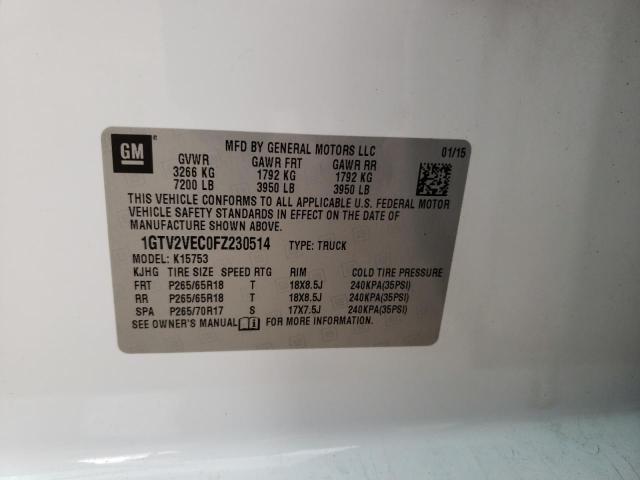 1GTV2VEC0FZ230514 GMC Sierra K1500 Slt
