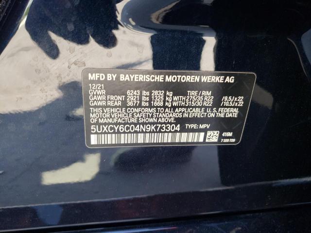 5UXCY6C04N9K73304 BMW X6 Xdrive40i