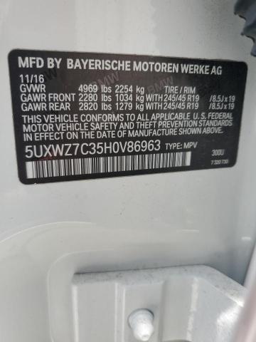 5UXWZ7C35H0V86963 BMW X3 Sdrive28i