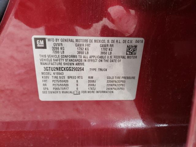 3GTU2NECXGG290264 GMC Sierra K1500 Slt