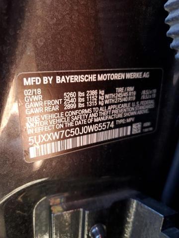 5UXXW7C50J0W65574 BMW X4 Xdrivem40i