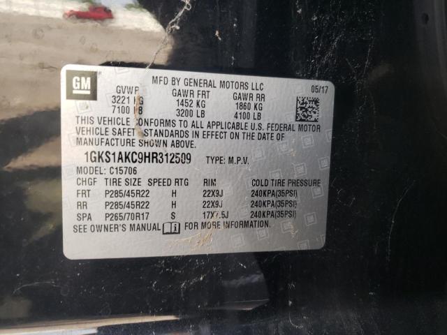 1GKS1AKC9HR312509 GMC YUKON SLE
