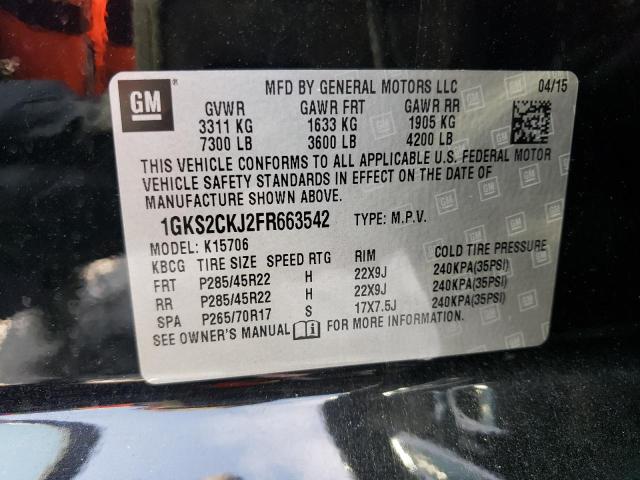 1GKS2CKJ2FR663542 GMC YUKON DENALI
