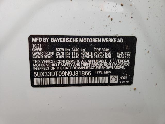 5UX33DT09N9J81866 BMW X4 Xdrive30i