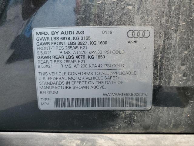 WA1VAAGE5KB006016 Audi E-tron Prestige