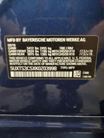 5UXTS3C5XK0Z03998 BMW X3 Xdrivem40i