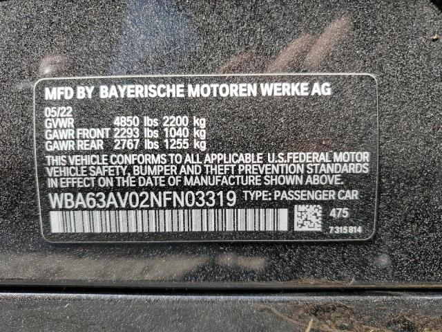 WBA63AV02NFN03319 BMW 430i Gran Coupe