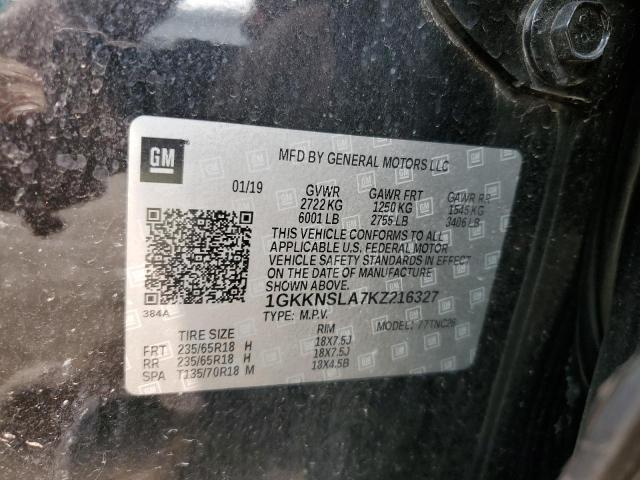 1GKKNSLA7KZ216327 GMC ACADIA SLE