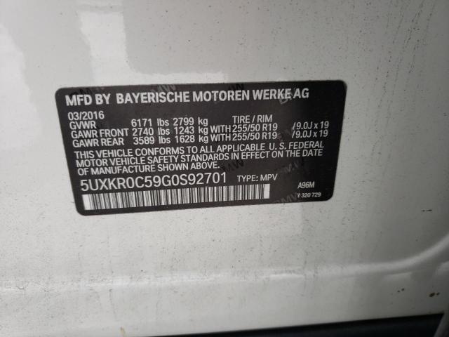 5UXKR0C59G0S92701 BMW X5 Xdrive35i