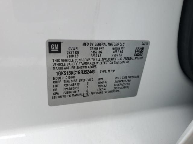 1GKS1BKC1GR352443 GMC YUKON SLT