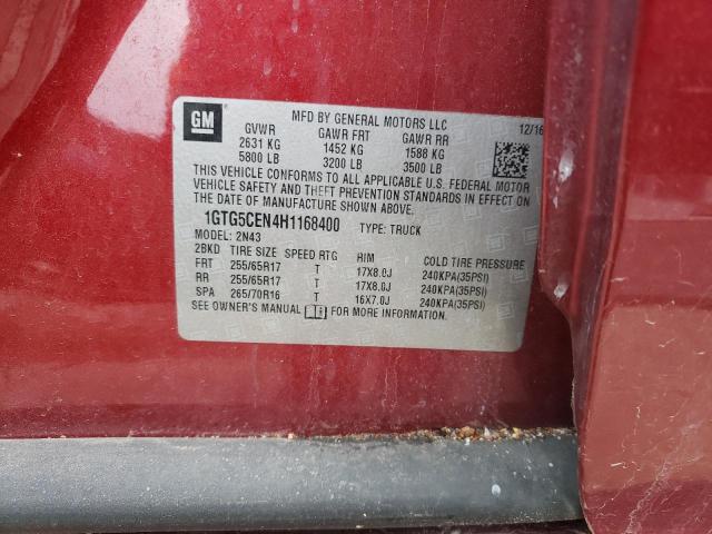 1GTG5CEN4H1168400 GMC CANYON SLE