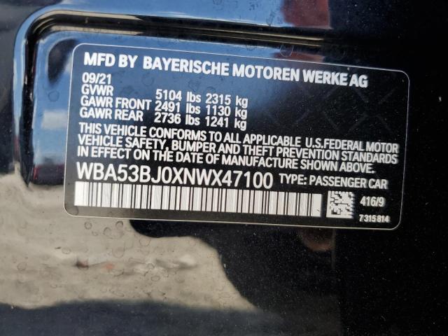 WBA53BJ0XNWX47100 BMW 540 I