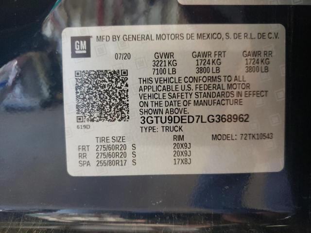 3GTU9DED7LG368962 GMC Sierra K1500 Slt