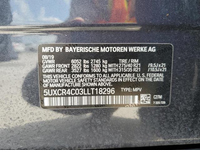 5UXCR4C03LLT18296 BMW X5 Sdrive 40i