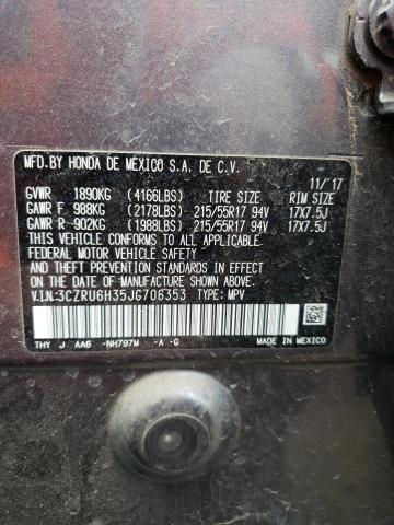 3CZRU6H35JG706353 Honda HR-V LX