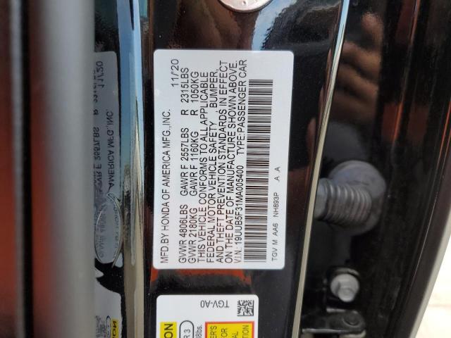 19UUB5F31MA005400 Acura TLX
