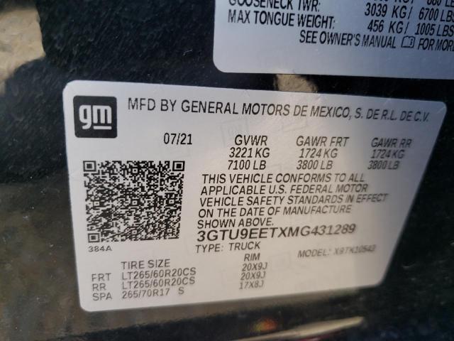 3GTU9EETXMG431289 GMC Sierra K1500 At4