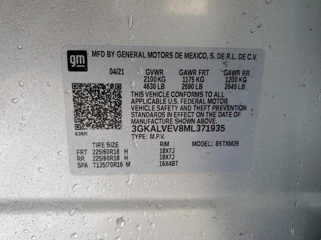 3GKALVEV8ML371935 GMC Terrain Slt